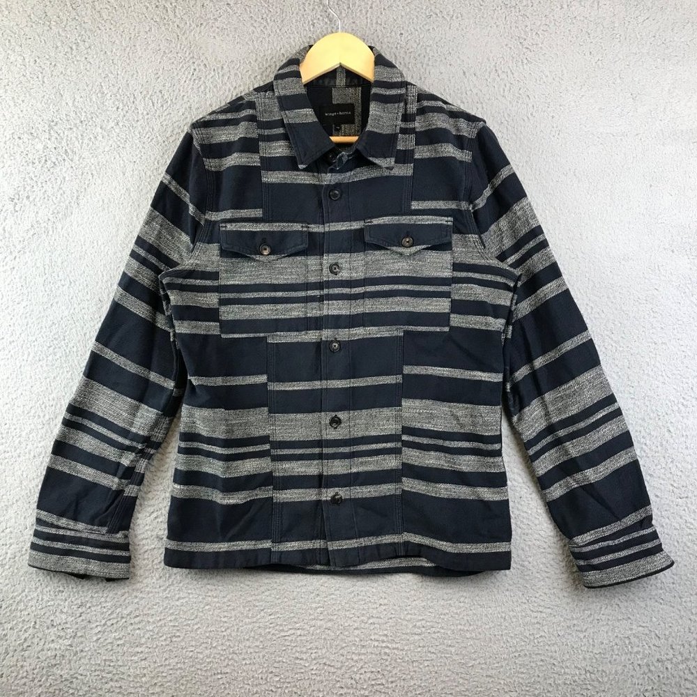 Wings + Horn Mens S Button‎ Down Shirt Long Sleeve Flannel